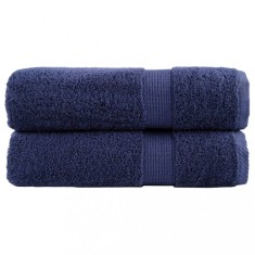 vidaXL Prosoape de m&acirc;ini premium SOLUND 2buc bleumarin 50x100cm 600gsm