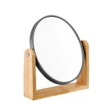 Oglinda cosmetica rotunda pe suport bambus 18x4.5x21cm, Jotta Beauty