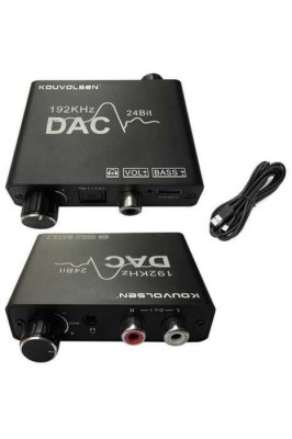 Convertor audio digital-analogic DAC toslink coaxial-RCA, amplificator casti,192 kHz,nou foto