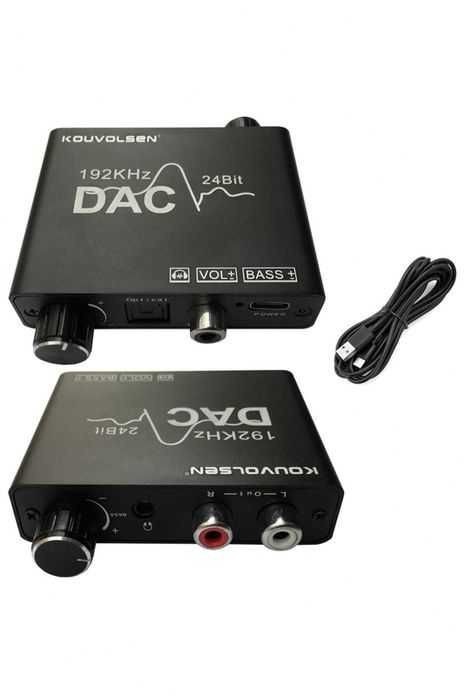 Convertor audio digital-analogic DAC toslink coaxial-RCA, amplificator casti,192 kHz,nou