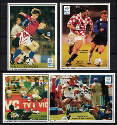 GAMBIA 1996 - Fotbal, Campionatul european din Anglia/ colite MNH foto