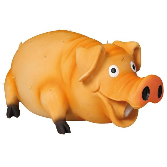 Jucărie c&acirc;ine- porc cu peri - 21cm