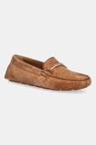 BOSS mocasini din piele &icirc;ntoarsă Roxanne culoarea maro, cu toc plat, 50548657