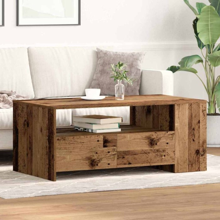 vidaXL Masă de cafea Lemn vechi 102 x 55 x 43.5 cm Lemn compozit 862731
