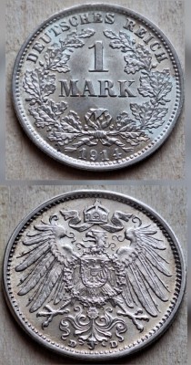 Germania 1 mark 1914 D UNC foto