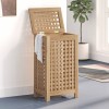 Coș rufe vidaXL lemn masiv tec 35x25x60cm maro, ventilat, capac