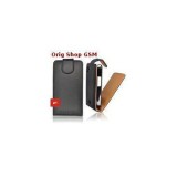 Husa Flip Piele Eco Neagra Forcell Nokia 700 Protectie Premium