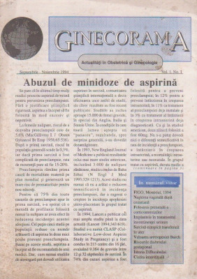 Ginecorama - Actualitati in Obstetrica si Ginecologie, Vol. 1, No.1, 1994 foto