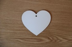Set blank forma inima din MDF alb de 2.5 mm, dimensiuni 6x5 cm, 10 bucati foto
