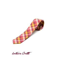 Cravata grena in carouri