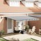 Copertină retractabilă manual cu LED, antracit/alb, 400x300 cm