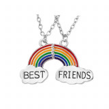 Cumpara ieftin Set 2 lantisoare best friend, pandantiv curcubeu