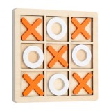 Joc educativ din lemn X si Zero, 14x14 cm, diverse culori
