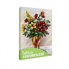 Tablou fosforescent Buchet de flori in vaza foto