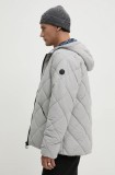 Desigual geaca HUGE barbati, culoarea gri, de iarna, 24WMEW14