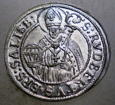 G.353 AUSTRIA SALZBURG JOHANN ERNST 3 KREUZER 1691 AUNC ARGINT foto