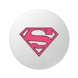 Cumpara ieftin Insigna metalica rotunda 58 mm model simbol super-erou stil roz