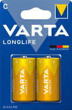 Baterie alcalina R14 (C) 2 buc/blister LongLife Varta