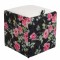 TABURET BOX - PRINT - CORP TRANDAFIRI FOND NEGRU/CAPAC IMITATIE PIELE DIVERSE CULORI - Cognac 8070