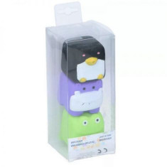 Set 3 jucarii de baie Eddy Toys, Pinguin, Hipopotam, Broscuta