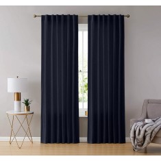 Draperie din catifea cu rejansa transparenta cu ate pentru galerie, Madison, 150x220 cm, densitate 700 g/ml, Aegean, 1 buc
