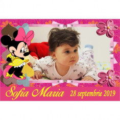 Marturii botez magneti Handmade by Diana Puiu Minnie Mouse MDFM 27 foto