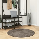 vidaXL Covor ISTAN, cu fire &icirc;nalte, aspect lucios, gri, &Oslash; 100 cm