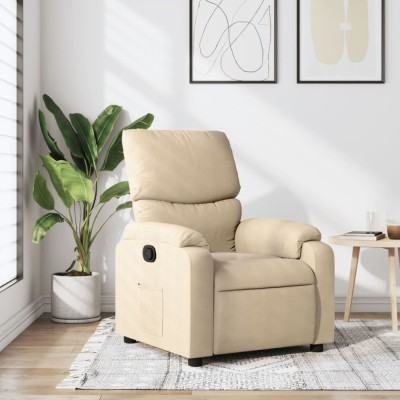 Fotoliu rabatabil, crem, material textil foto