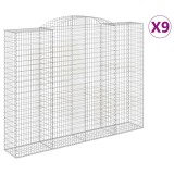 Cumpara ieftin Cosuri gabion arcuite, 9 buc, 300x50x220/240cm, fier galvanizat