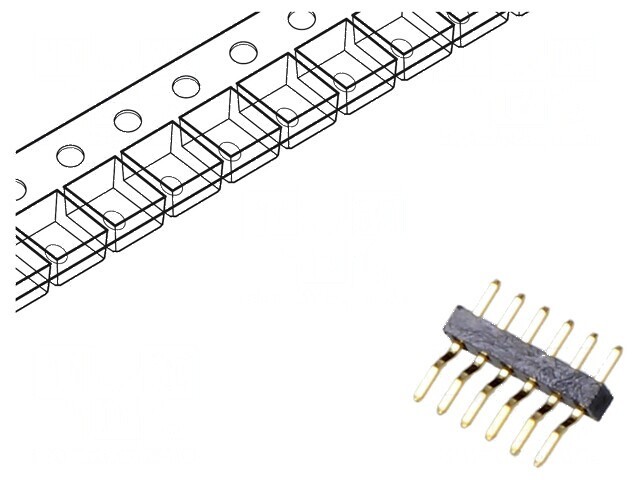 Conector şir pini tată 6 pini orizontale 1mm SMT