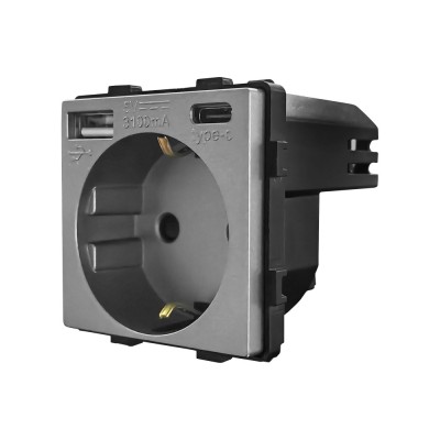 Modul Priza Simpla + USB-A + USB-C LUXION SmartElectro IntelligentHouse foto