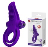 Inel Penis Pretty Love Vibrant Ring, 10 Moduri Vibratii, Silicon, Violet