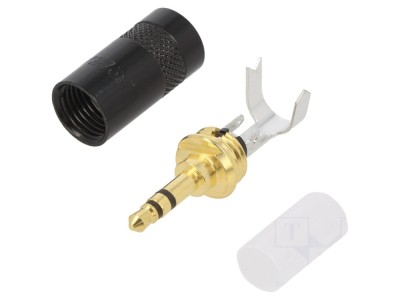 Conector Jack 3,5mm Stereo Tată, aurit foto