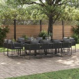 VidaXL Set de masă pentru grădină 13 pcs Negru Oțel