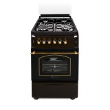 Aragaz rustic Studio Casa Verona Retro Brown Vintage 50/ 55, 4 arzatoare gaz, cuptor gaz, aprindere electrica, grill electric, maro