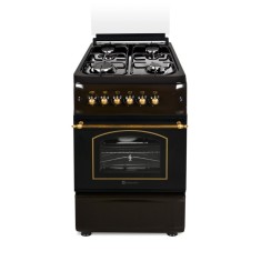 Aragaz rustic Studio Casa Verona Retro Brown Vintage 50/ 55, 4 arzatoare gaz, cuptor gaz, aprindere electrica, grill electric, maro