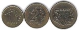 POLONIA LOT / SET Nr 1 - 3 buc : 1 + 2 + 5 Groszy 2005