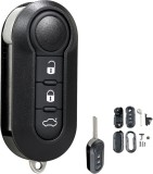 Carcasa Cheie Auto Techstar tip Briceag cu 3 butoane si lama, compatibila Opel Combo D, Fiat 500, Panda, Punto, Bravo, Ducato, Citroen Jumper, Peugeot