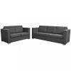 Set canapele, 2 piese, gri inchis, material textil