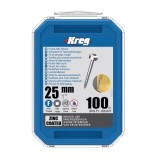 Set holtsuruburi pentru gauri in lemn Kreg SPS-F1-100, O8x25 mm, 100 bucati