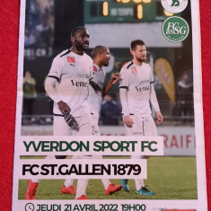 Program meci fotbal YVERDON SPORT - FC ST. GALLEN 1879 (Elvetia 21.04.2022)