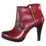 Botine dama elegante piele naturala - s.Oliver bordo - Marimea 39