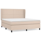 Cumpara ieftin Pat cu arcuri, cu saltea, cappuccino, 180x200cm piele ecologica
