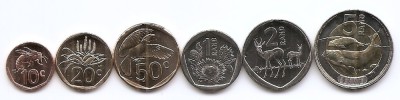Africa de Sud Set 6 - 10, 20, 50 cents 1, 2, 5 Rand 2023/2024 - UNC !!! foto
