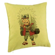 Perna Decorativa cu Naruto Jiraiya, 40x40 cm, Verde, Husa Detasabila, Burduf foto