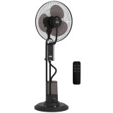HOMCOM Ventilator cu Pulverizare de Apă, 3 Viteze și 3 Moduri cu Telecomandă, Negru | Aosom Romania
