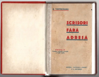 Scrisori fara adresa - G. Toparceanu, ed. a II-a, 1948 foto