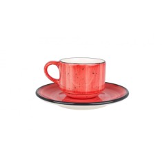 Bonna Aura Passion - Ce&Egrave;ti de cafea &Egrave;i farfurie - 80.0 cc - Por&Aring;&pound;elan - 6er set