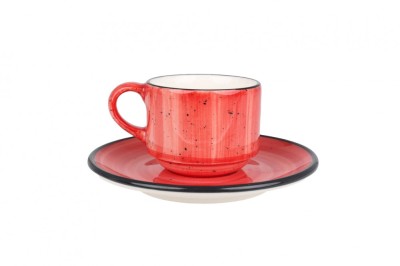 Bonna Aura Passion - Ce&amp;Egrave;ti de cafea &amp;Egrave;i farfurie - 80.0 cc - Por&amp;Aring;&amp;pound;elan - 6er set foto