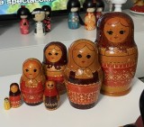 MATRIOSKA 7 piese. 19 cm. Autentică. Rusia, URSS, Moscova, 1975. Tezaur. Stare bună